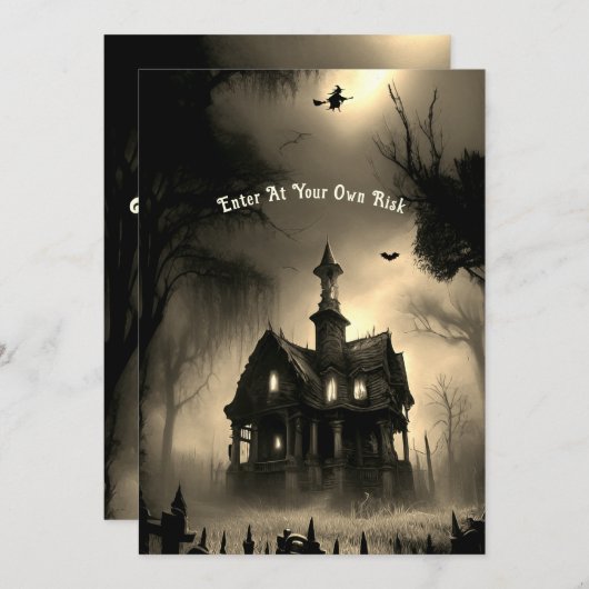 Haunted Alle Hallows Eve Feest Uitnodiging (Voorkant / Achterkant)