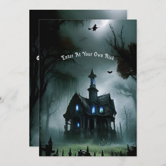 Haunted Alle Hallows Eve Feest Uitnodiging (Voorkant / Achterkant)