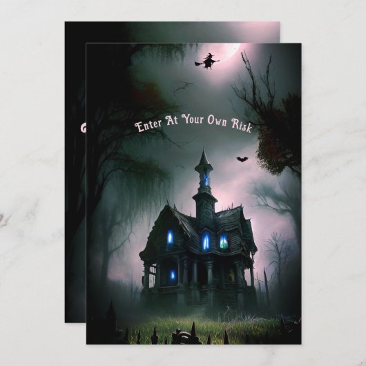 Haunted Alle Hallows Eve Feest Uitnodiging (Voorkant / Achterkant)