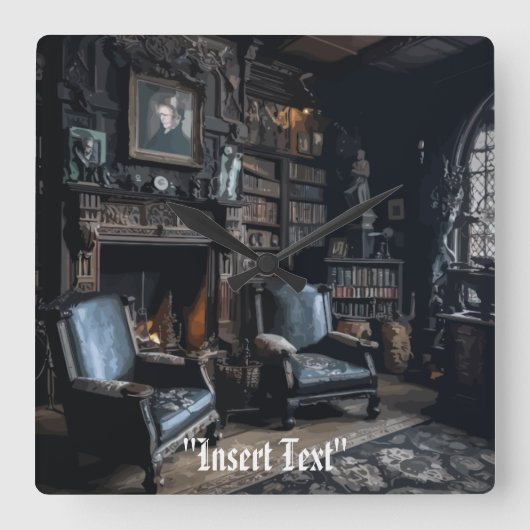 Haunted Archives Vierkante Klok (Voorkant)