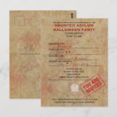Haunted Asiel Halloween Party Briefkaart (Voorkant / Achterkant)