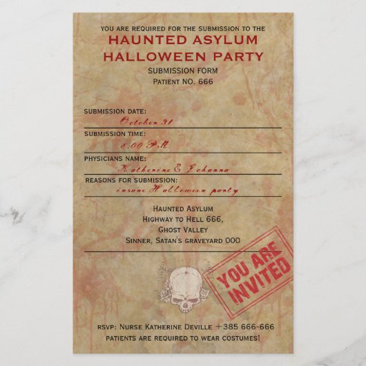 Haunted Asiel Halloween Party Flyer (Voorkant)