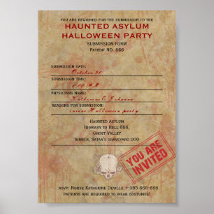Haunted Asiel Halloween Party Poster
