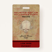 Haunted Asylum Halloween Partij Gevangene 2 Badge (Voorkant)