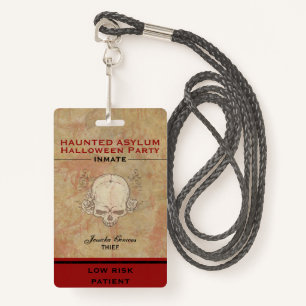 Haunted Asylum Halloween Partij Gevangene 2 Badge