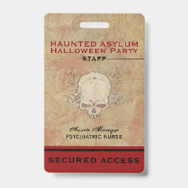 Haunted Asylum Halloween Party Personeel 2 Badge