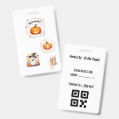 Haunted Badge Halloween uitnodiging (Voor- en achterkant)