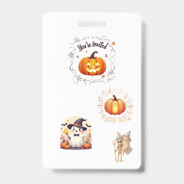 Haunted Badge Halloween uitnodiging