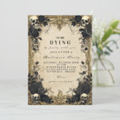 Haunted Baroque Gothic Halloween Bijeenkomst Kaart (Staand voorkant)