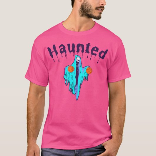 Haunted Basketball Design voor Halloween T-shirt (Voorkant)