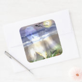 Haunted Beach Vierkante Sticker (Envelop)