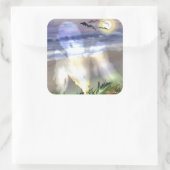 Haunted Beach Vierkante Sticker (Tas)