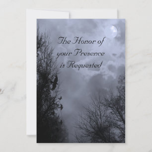 Haunted Blue Sky met Ravens bruiloft uitnodiging