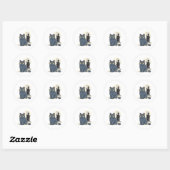 Haunted Brit House - Britse Korthaar Halloween Ronde Sticker (Vel)