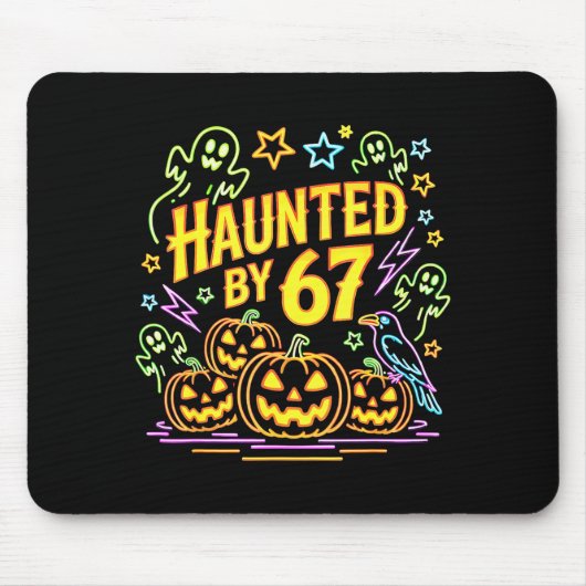 Haunted By 67 Funny Ghost And Pumpkin Halloween  Muismat (Voorkant)