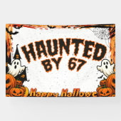 Haunted by 67 Funny Ghost And Pumpkin Halloween Spandoek (Horizontaal)