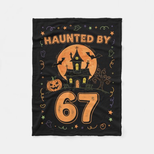 Haunted By 67 Funny Halloween  Fleece Deken (Voorkant)