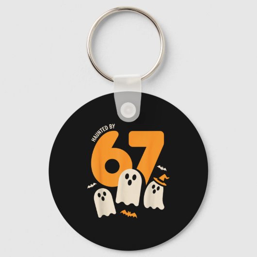 Haunted By 67 Funny Halloween Meme Design  Sleutelhanger (Voorkant)