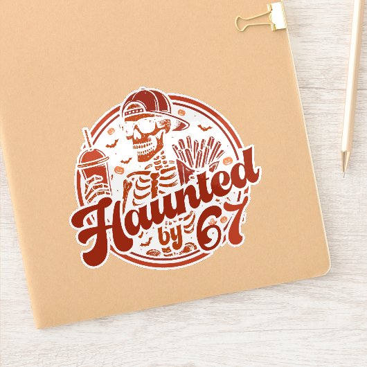 Haunted By 67 Funny Halloween Six Seven 67 Meme Sticker (Notitieboek)