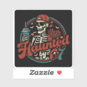 Haunted By 67 Funny Halloween Six Seven 67 Meme Sticker (Vel)