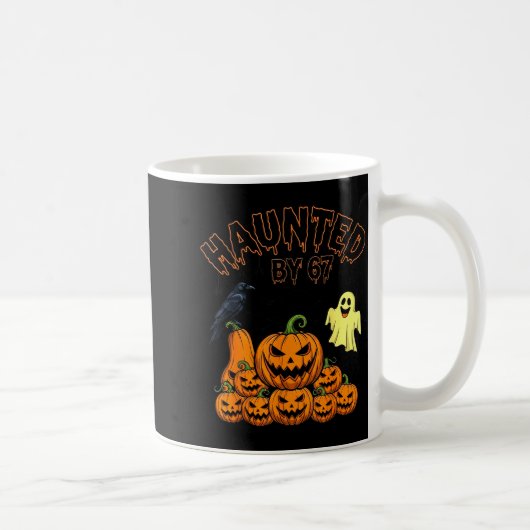 Haunted By 67 Funny Halloween Soky Season Pumpkin  Koffiemok (Rechts)