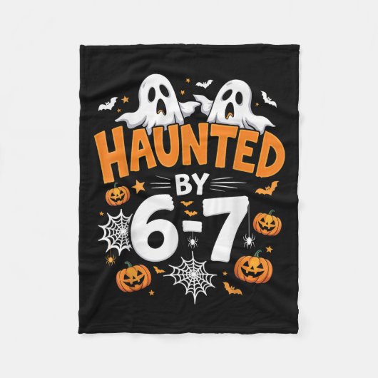 Haunted By 67 Funny Pumpkin And Ghost Halloween Co Fleece Deken (Voorkant)