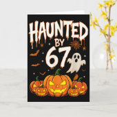 Haunted By 67 Funny Pumpkin And Ghost Halloween Co Kaart (Gele Bloem)