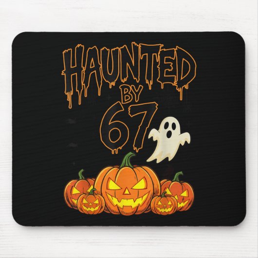Haunted By 67 Funny Pumpkin And Ghost Halloween Co Muismat (Voorkant)