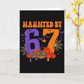 Haunted By 67 – Funny Six Seven Meme 6 7 Halloween Kaart (Gele Bloem)