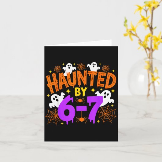 Haunted By 67 Funny Six Seven Meme Halloween Costu Kaart (Gele Bloem)