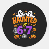 Haunted By 67 Funny Six Seven Meme Pumpkin Ghost H Ronde Sticker (Voorkant)