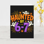 Haunted By 67 Funny Six Seven Meme Soky Ghost Hall Kaart (Gele Bloem)