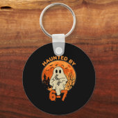 Haunted By 67 Halloween Ghost Six Seven Gen Alpha Sleutelhanger (Voorkant)