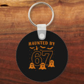 Haunted By 67 Meme Halloween Ghost Graphic  Sleutelhanger (Voorkant)