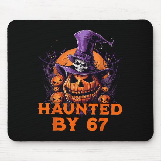 Haunted By 67 Six Seven 6 7 Funny Halloween Costum Muismat (Voorkant)