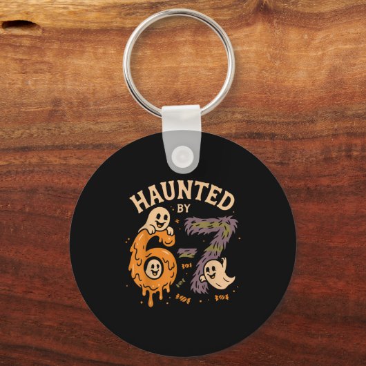 Haunted By 67 Six Seven Meme Gen Alpha Funny Hallo Sleutelhanger (Voorkant)