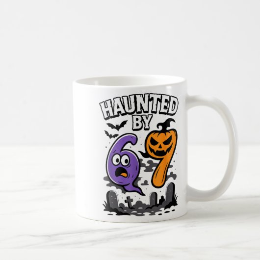 Haunted By 67 – Y Ghost And Pumpkin Halloween Cost Koffiemok (Rechts)