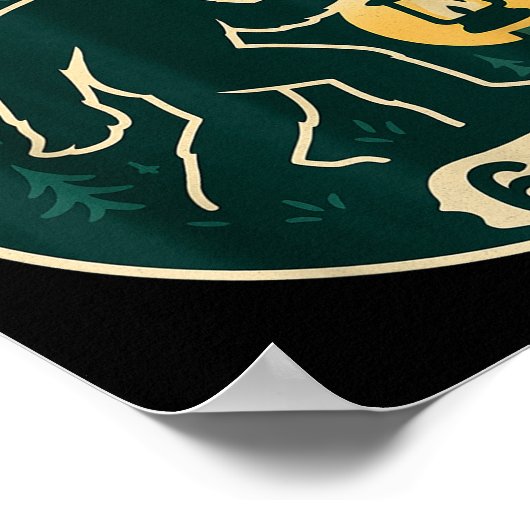 Haunted By 6-7 Bigfoot Lantern Halloween Badge  Poster (Hoek)