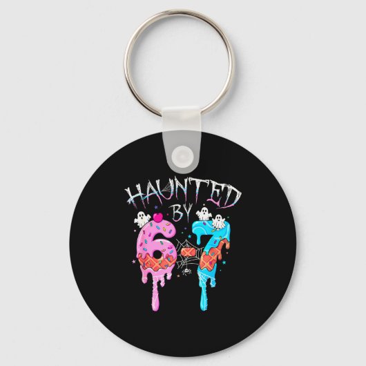 Haunted By 6 7 Halloween Ghost Gen Alpha Meme Ice  Sleutelhanger (Voorkant)