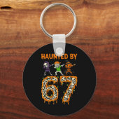 Haunted By 6-7 Halloween Skeleton Dabbing Meme Men Sleutelhanger (Voorkant)