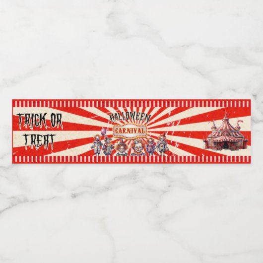 Haunted Carnival Extravaganza Waterflesetiketten Waterfles Etiket (Enkel label)