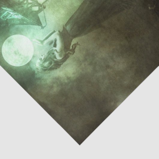 Haunted Castle en Grave Headstone Decoupage Tissuepapier (Detail)