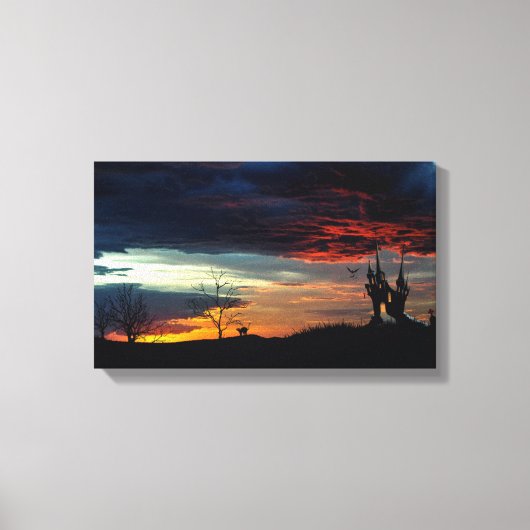 Haunted Castle Foto Scary Dusk Canvas Print (Voorkant)