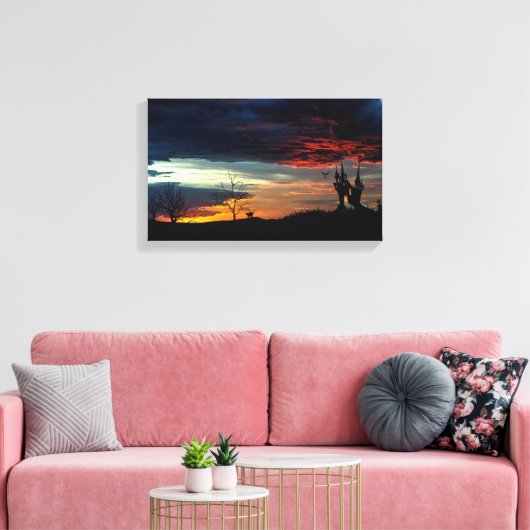Haunted Castle Foto Scary Dusk Canvas Print (Insitu (Woonkamer))