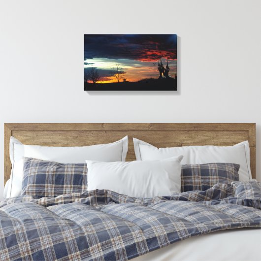 Haunted Castle Foto Scary Dusk Canvas Print (Insitu (Slaapkamer))