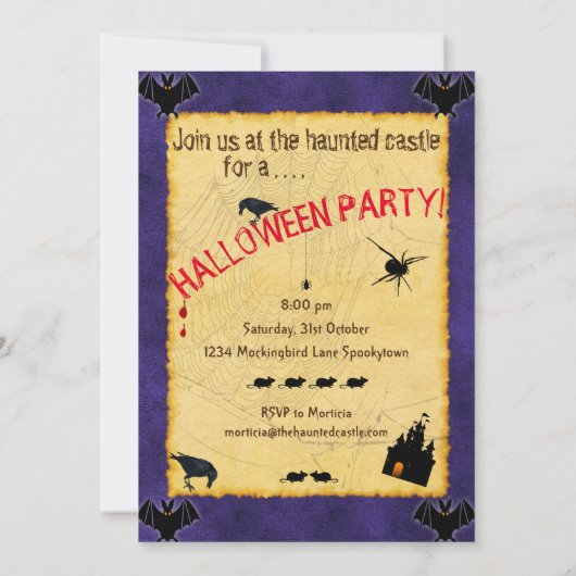 Haunted Castle Halloween Kaart (Achterkant)