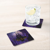 Haunted Castle Halloween Kartonnen Onderzetters (Insitu)