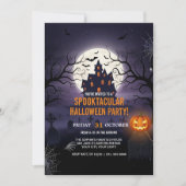 Haunted Castle Halloween Party Uitnodigen Kaart (Voorkant)