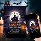 Haunted Castle Halloween Party Uitnodigen Kaart