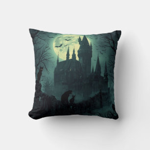 Haunted Castle Halloween Square Pillow Kussen